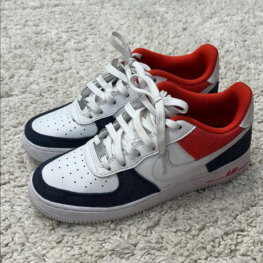 Nike Air Force 1 Denim White/ White Midnight Navy KIDS
